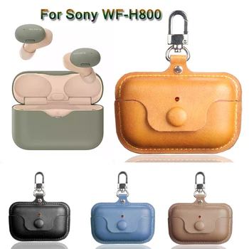 

Leather Case for Sony WF- H800 Portable Protective Cover Shell with Anti-lost Buckle for Sony WF- H800 Bluetooth Headset