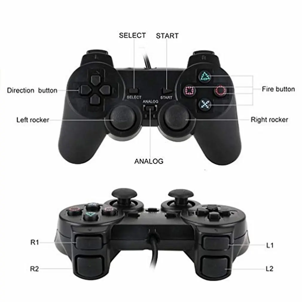 Проводные контроллеры геймпады для sony PS2 Playstation 2 Dual Shock консольная видеоигра игровые устройства с джойстиком длинный кабель Joypad