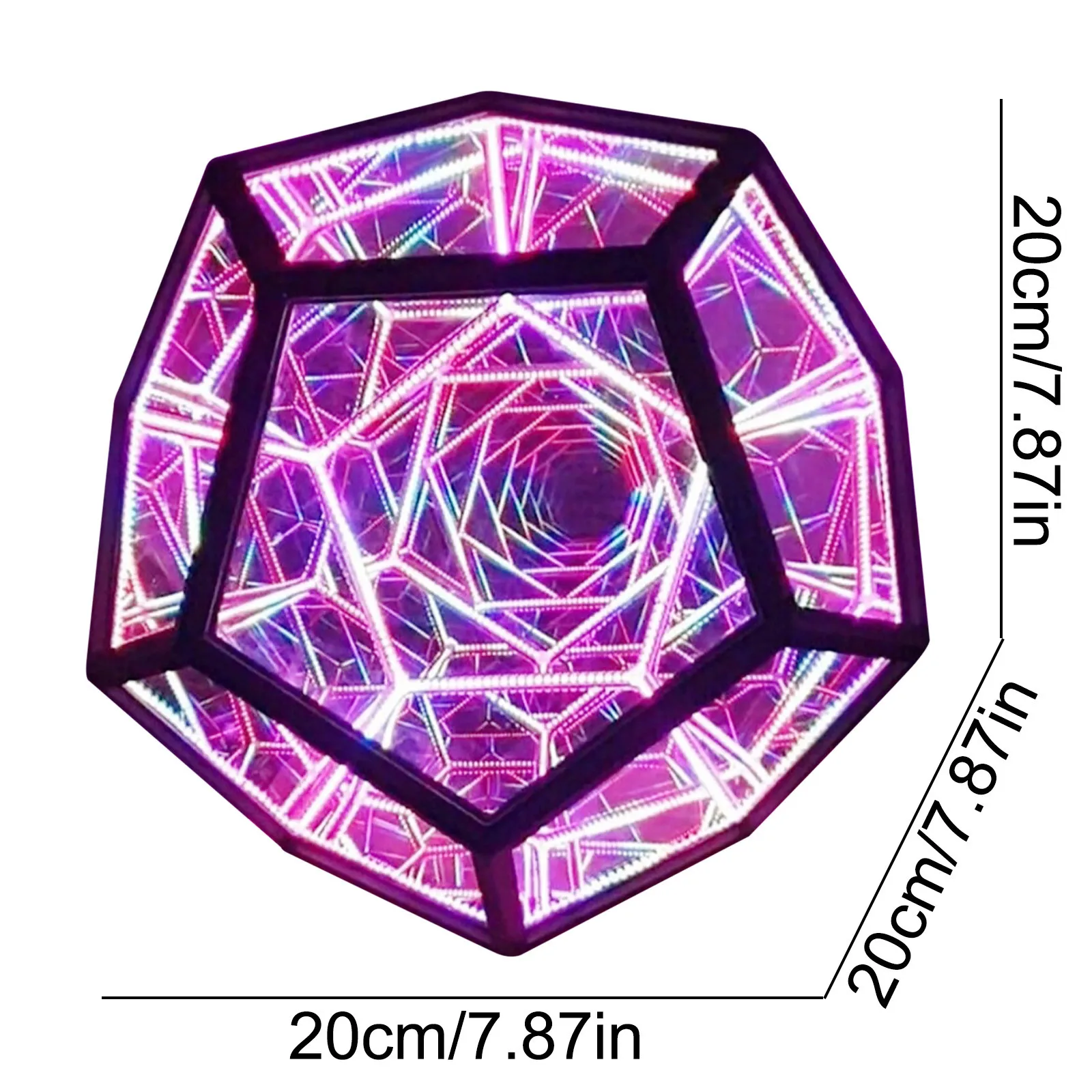 Christmas Infinite Dodecahedron Color Art Light Usb Charging Decorative Lamp Home Desktop Decoration Aesthetic Room Decor led table lamp,ornament crafts,three dimensional night lamp