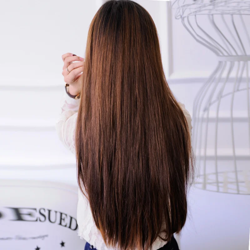 LUPUWig женские длинные волосы девушки цельный пять карт волос разъем невидимые прямые длинные волосы самостоятельные волосы разъем моделирования