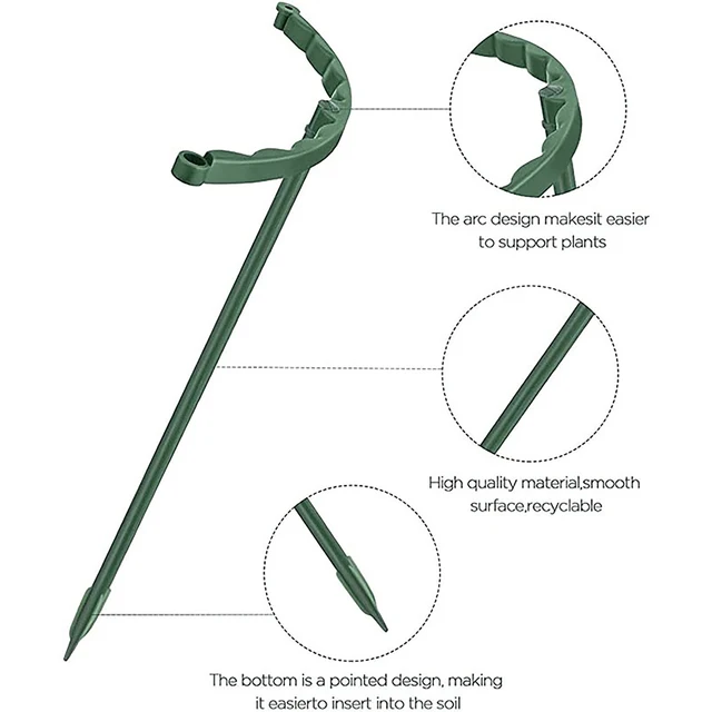 Félköri Műanyag Növényi Virág Tartóhalom Halom Állvány Kerti Üvegházhatású Gyümölcsösök Bonsai Elrendezés Rögzítő Rúd Tartó Kertészeti Szerszám - Image 3