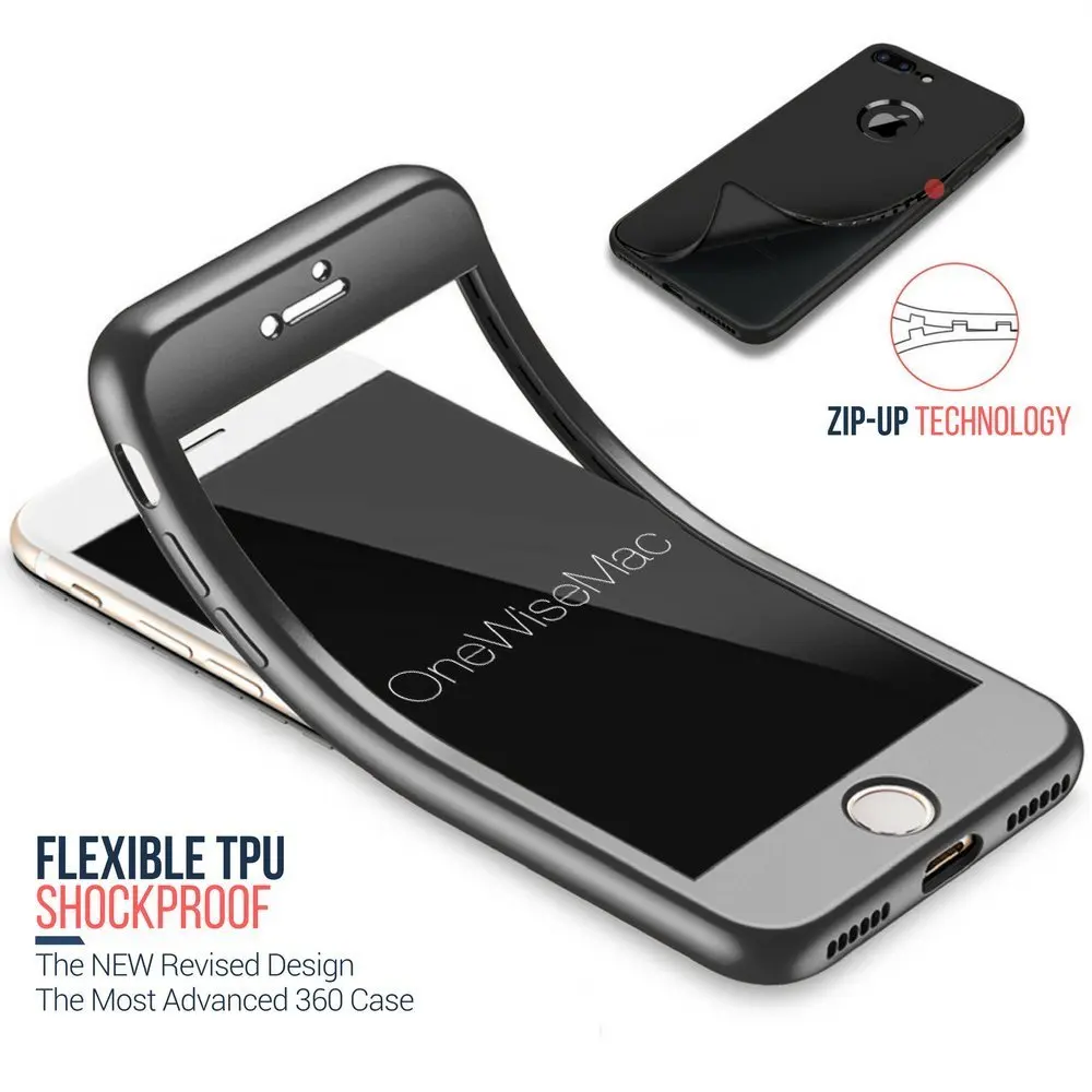 360 Protector Tempered Glass Phone Case For iPhone 7 Plus 8 6S 6 3 in 1 Soft Silicone Cover 5 5S SE Logo Hole Bumper | Мобильные