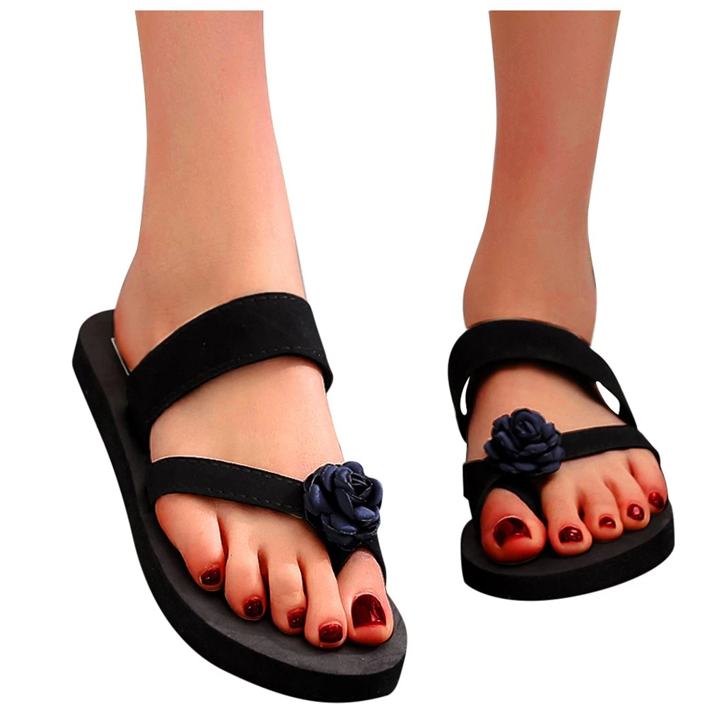 SAGACE 2019 New Women Platform Shoes Flower High Flat Heel Holiday Beach Slippers Sandals Women Slippers Sapato Feminino 1209