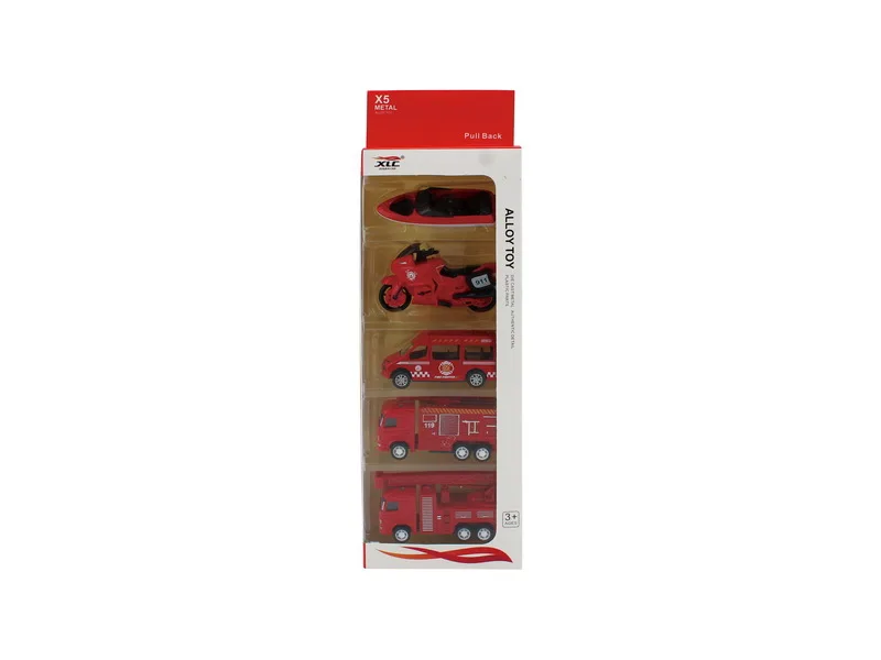 

Mini Alloy Engineering Vehicle Set Military Firefighting Excavator Scooter Fire Truck Model Toy Car Gift