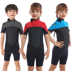 Boys Girls Thick Swimsuits Neoprene Wetsuit Surf Shorty  For Kids Underwater Diving Suit Children Scuba Swimwear Keep Warm 2.5mm