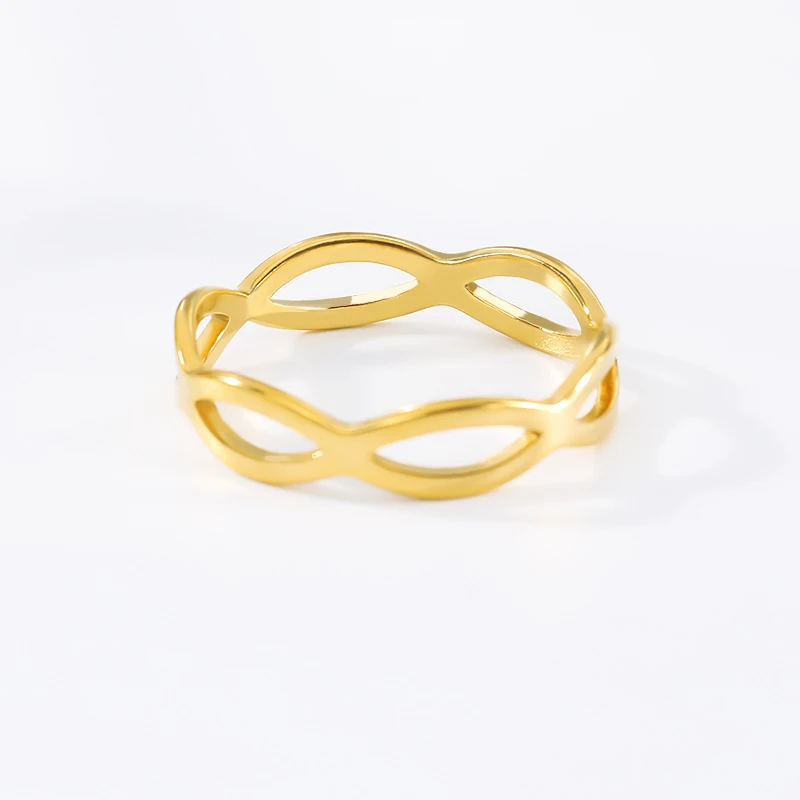 Infinity Statement Rings for Women Wedding Gift Rose GOLD Jewelry Best Friend Unique Knot Bow Bague Femme