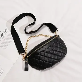 

Leather Waist Bags For Women 2020 Chest Phone Phone Pouch Chain Belt Bag Women Chain Shoulder Bag Causal Travel Fanny Pack