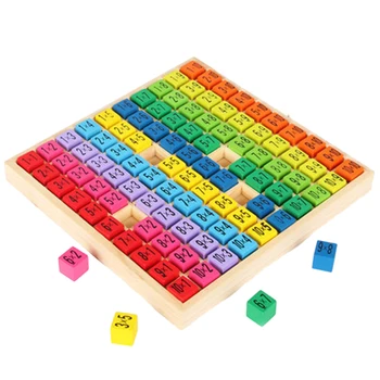 

1 Set Wooden Algorithm Toy Children 10*10 Math Toy Double Sided Display Math Blocks Early Educational Montessori Toy Gifts