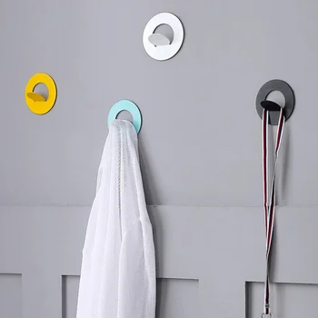 

4PCS Nordic Style Punch Free Hook Self-Adhesive Hooks Hat Towel Keys Hook Clothes Coats Organize Hook for Home Kitchen (Random C
