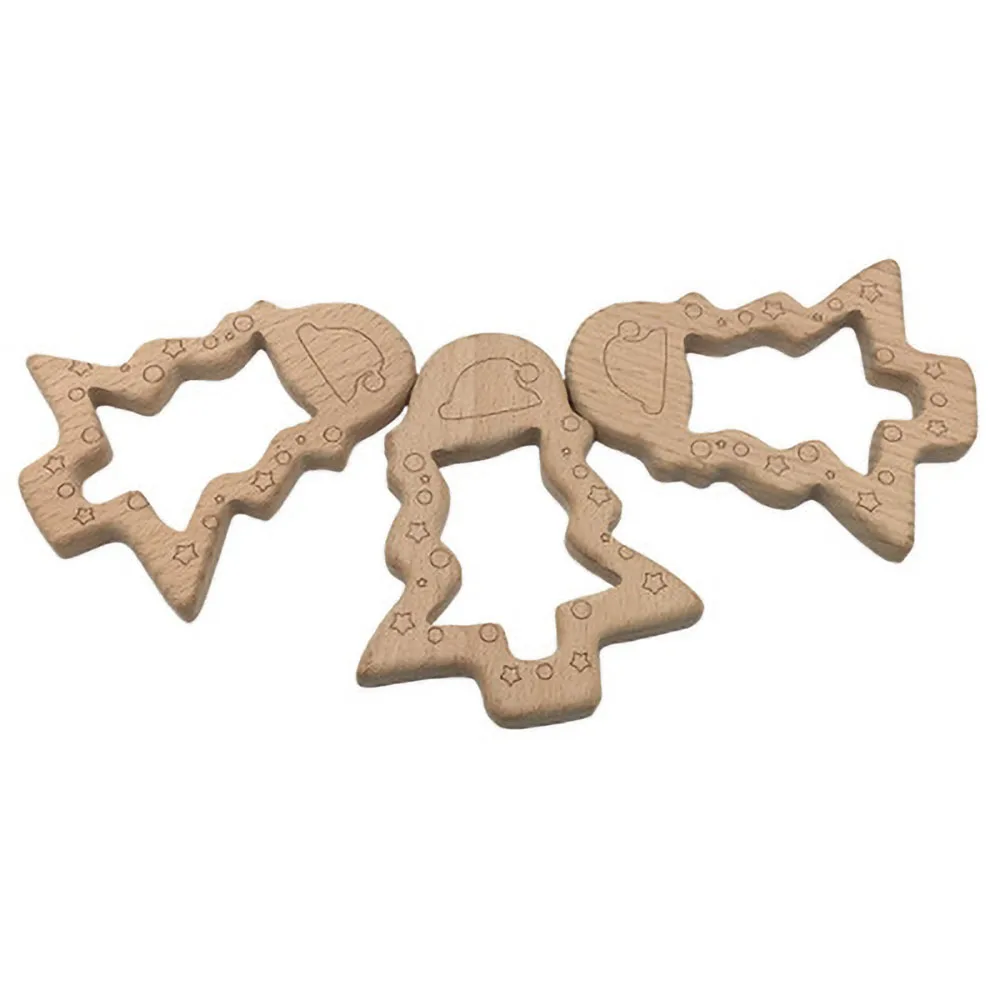 Baby Teether  Wood Christmas Tree Teethers for Baby Infant Kids Chew Tooth Toys Baby Dental Care Strengthening Tooth Training