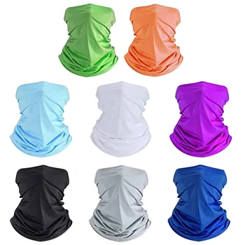 

8PC Solid Scarf Bandana Outdoor Sunscreen Uv Protection Mask Neck Guard Cycling Windproof Warmer Scarf Reusable Headband Unisex