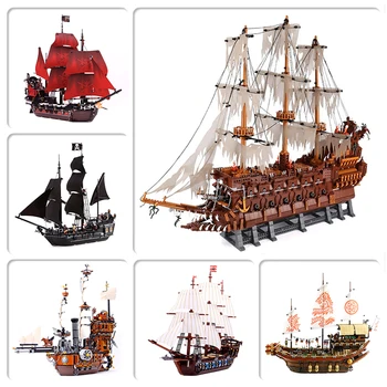 

Lepinblocks 16016 16006 16009 22001 Compatible 10210 70618 4184 4195 Pirates Ship Building Bricks Educational Toys Diy Gifts