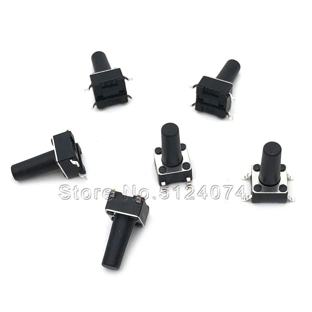 100 шт./лот 6*6*11 мм 4 контактный сенсорный переключатель SMD micro/key switch button 4P 6x6x11