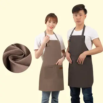 

Canvas Adjustable Work Baking Chef Apron Kitchen Coffee Cooking BBQ Unisex Cover Apron With PocketAprons Bibs Kitchen Accessory