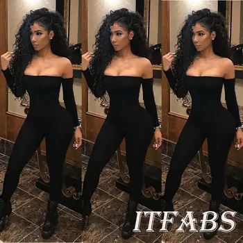 

2019 Fashion Brand New Hot Women Ladies Sexy Off Shoulder Clubwear Playsuit Bodysuit Party Jumpsuit Romper Trousers