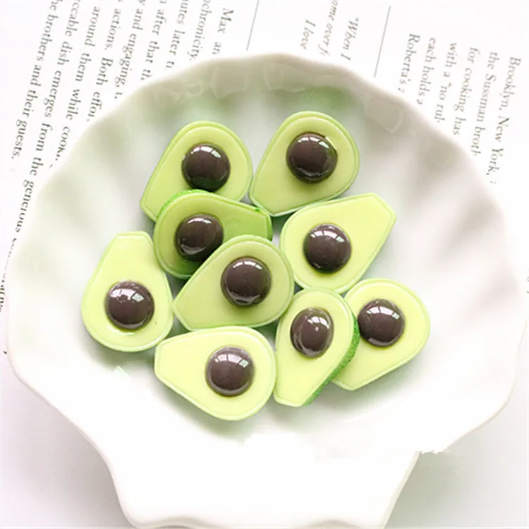 

5 Pcs/Lot Resin Avocado Slime Charms Toy For Children Summer Pretend Play Charms Modeling Clay DIY Accessory For Kids