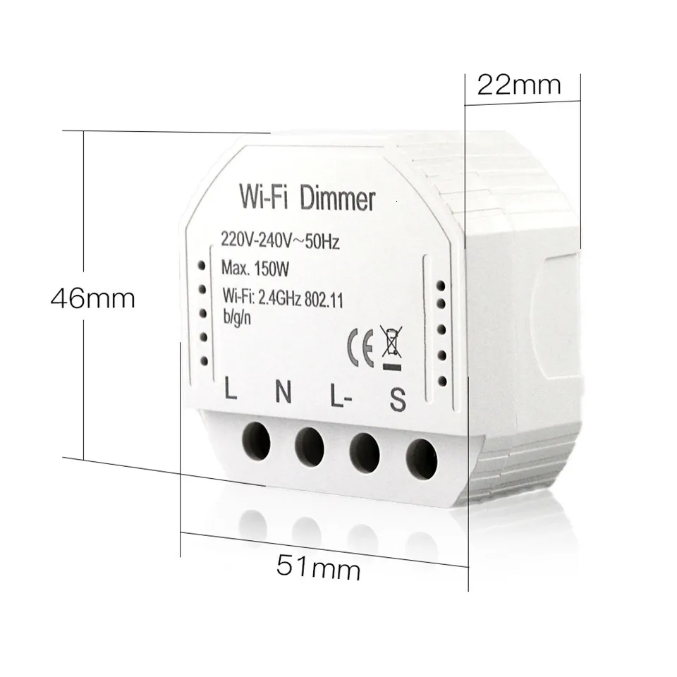 Интеллектуальный Wi-Fi светильник, излучающий Dimer переключатель Smart Life/приложение Tuya, дистанционное управление 1/2, и Alexa Echo Google Home