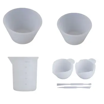 

Dispensing Measuring Cup DIY Jewelry Crafts Making Crystal Epoxy Silicone Mold Color Palette Spoon Set
