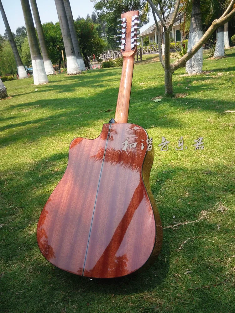12 String Acoustic Guitar Electric Balladry Folk Pop Flattop 41 Inch Picea Asperata Guitarra Light Cutaway Electro acoustic electric guitar