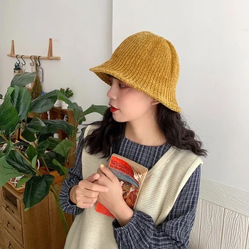 

Fisherman hat autumn and winter warm basin hat retro Japanese literature and art outdoor hat women