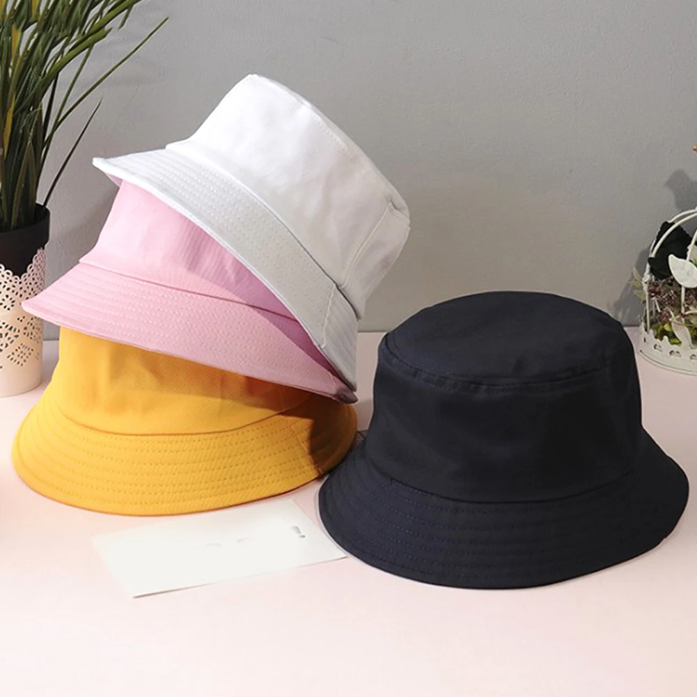 

Cotton Fishing Hunting Cap Fashinon Simple Sun Prevent Hats Unisex Summer Foldable Solid Color Outdoor Sunscreen Bucket Hat