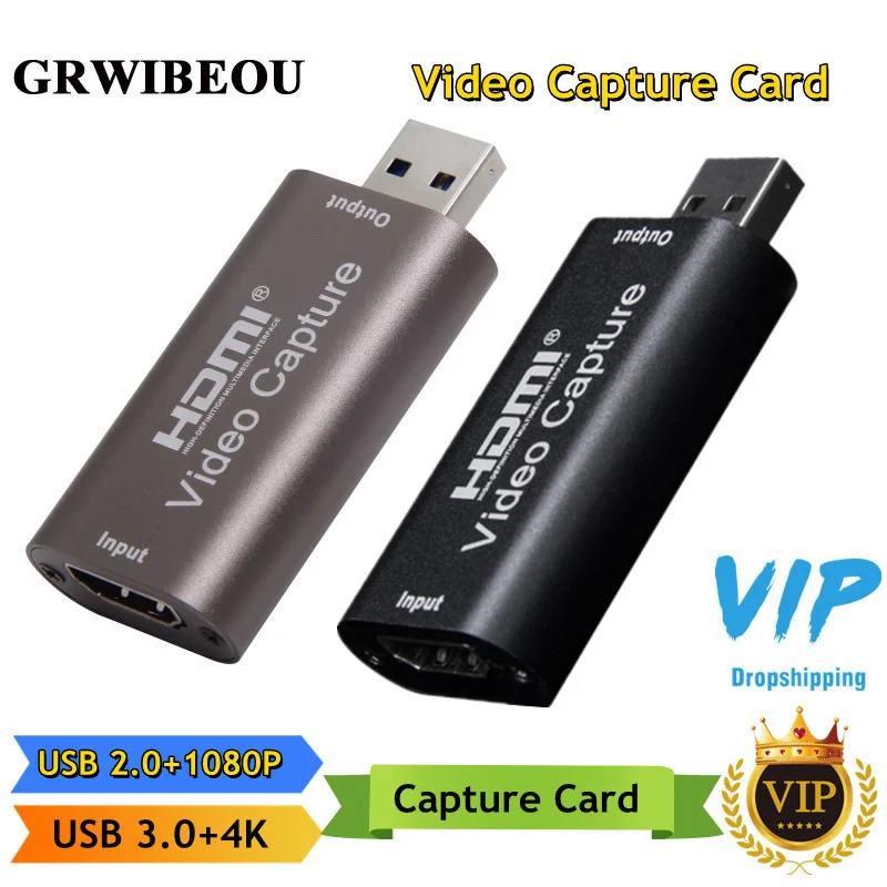 

Карта видеозахвата Grwibeou 4K, USB 3,0, 2,0, HDMI