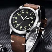 Corgeut нейлон Военная униформа для мужчин автоматические люксовый бренд спортивный дизайн часы кожа самостоятельно ветер механические наручные часы
