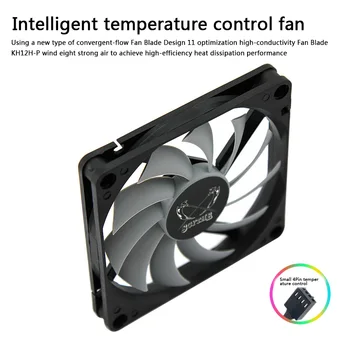 

KH12H-P 8cm 4 Pin 3000RPM Adjustable Speed Temperature ​Control PWM Heatsink Computer Case Fan