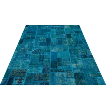 

Handmade Turquoise Vintage Overdyed Patchwork Area Rug 160x230 Cm-5'3''X7'7''