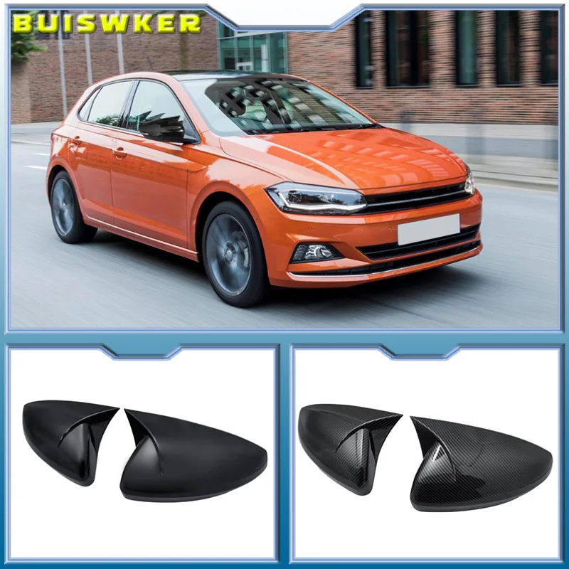 Carbon Side Wing Mirror Cover For Vw Polo 2019 2020 2021 High Quality