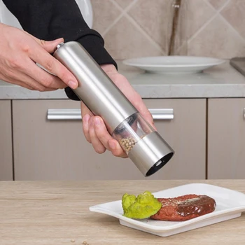

2020 New Electric Salt Pepper Spice Sauce Stainless Steel Mill Grinder w/ Light