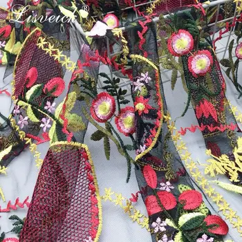 

100x135cm French Net Lace Fabric Latest african guipure lace fabric with heavy work embroidery mesh tulle net yarn lace fabric