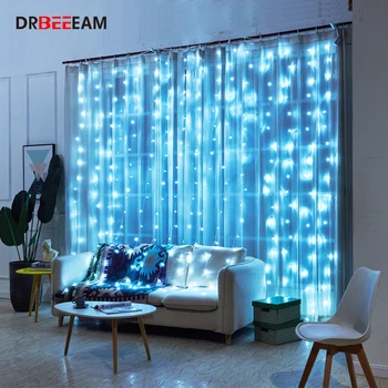 

3x2M 240 LED Wedding fairy Light christmas garland LED Curtain string Light outdoor new year Birthday Party Garden Decoration