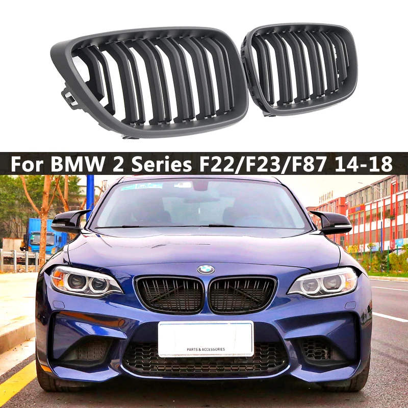 

Pair M Color/Gloss Black/Matte Black Car Front Bumper Kidney Grill Grilles for BMW 2 Series F22 F23 F87 M2 Car Styling Accessory