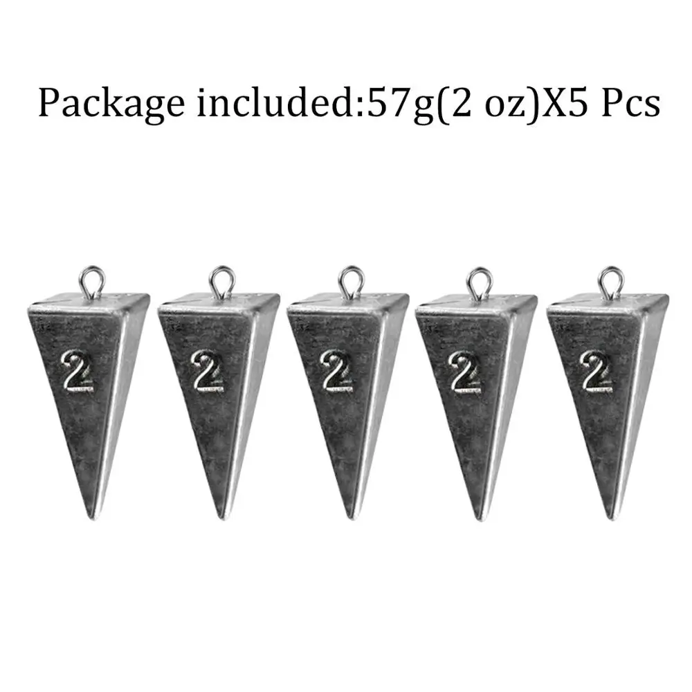 5pcs/lot 1oz 2oz 3oz 4oz Fishing Lead Weight Sinker pyramid Shape Fishing  Weights Kit Bullet Weights Fishing Sinkers