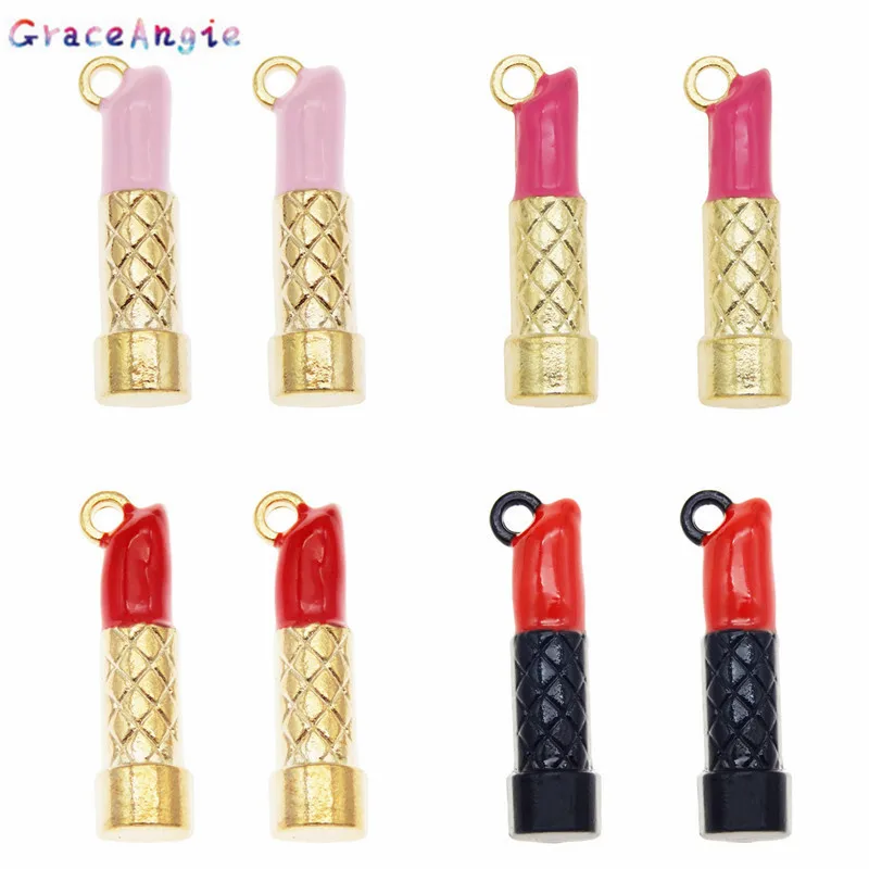 4pcs Mix makeup Jewelry charms lipstick pendant For Earrings Necklace
