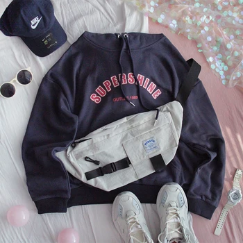 

Spring autumn Women Sweet Hooded Hoodie Sweatshirt Teen Girls Loose Ins Student Harajuku Retro Wild Letter Print Pullover Tops