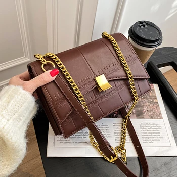 

с доставкой Stone Pattern Designer PU Leather Shoulder Bags 2021 Winter Fashion Hand Bag Lady Luxury Small Handbags and Purses
