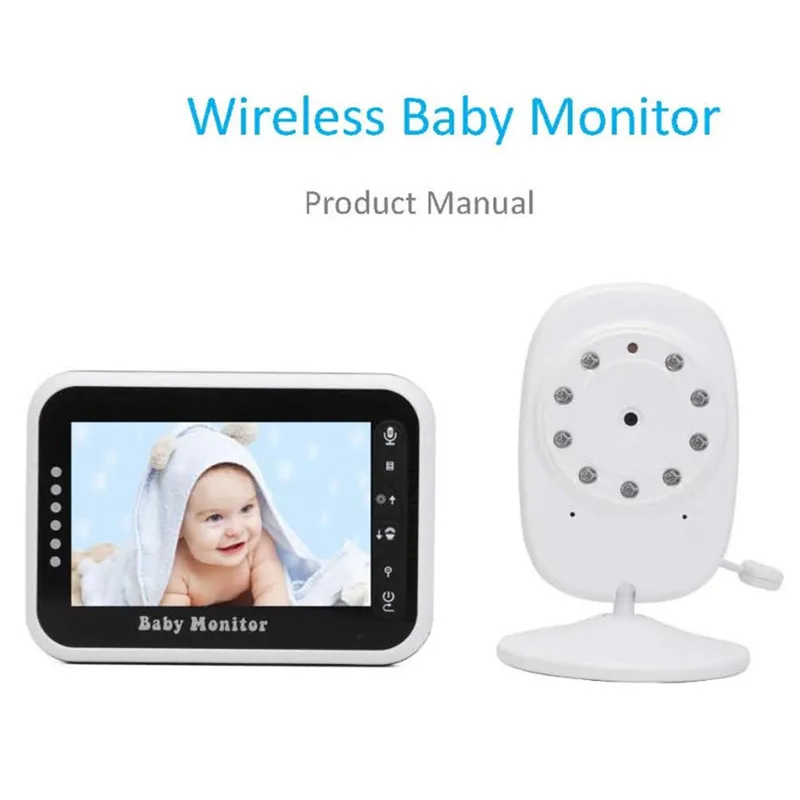 

LOOZYKIT 3.5 Inch Video Wireless Baby Monitor Security Camera Nanny IR Night Vision Voice Babyphone With Temperature Monitoring