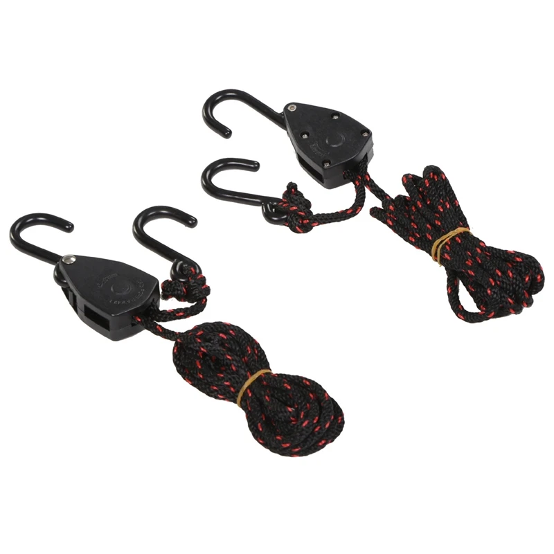 

2Pcs/Set 1/8 Inch Rope Ratchet Hanger Adjustable Heavy Duty Rope Clip Hanger Tent Light Adjustable Lifting Lanyard for Camping H