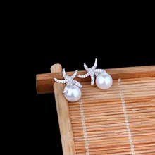 S925 Серебряные жемчужные серьги, модные, высокое качество, циркон, Морская звезда, серьги-гвоздики, для женщин, гипоаллергенные ювелирные изделия, аксессуары для подарка