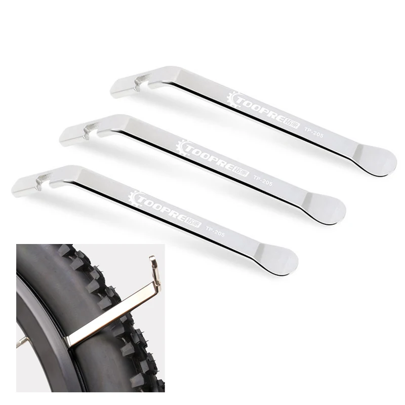

Portable TOOPRE 3Pcs Bicycle Bike Tire Lever Iron Tyre Changing Tool Steel Crowbar Practical Quick Disassembly