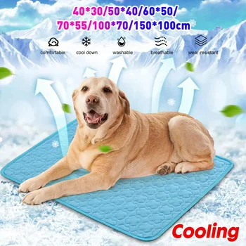 

Dog Ice Silk Mat Cooling Summer Pad Mat For Dogs Cat Blanket Sofa Breathable Bed Summer Washable For Small Medium Large Dogs