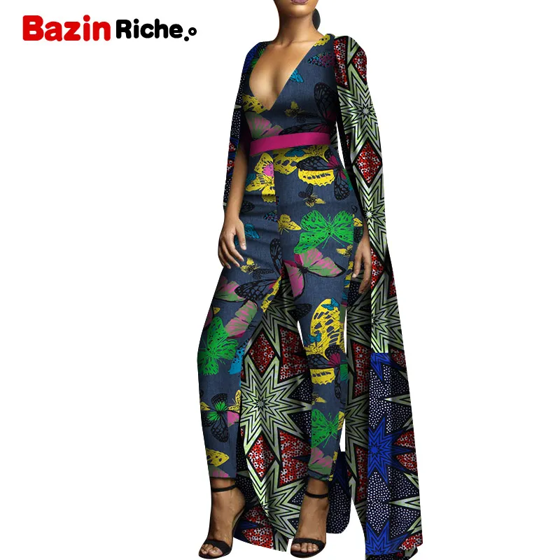2019 Модные Новые африканские платья для женщин, модный Осенний комбинезон с принтом, Дашики Анкара, комбинезон, этническая африканская
