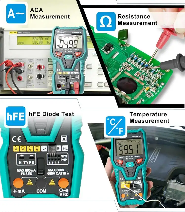 Pro'sKit MT 1708 3 5/6 Умный Цифровой мультиметр полностью автоматический цифровой