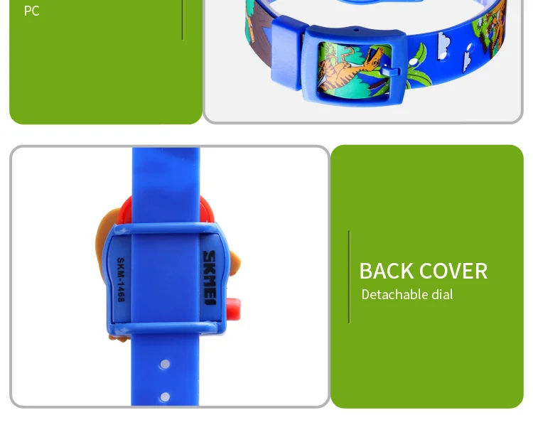 SKMEI креативная модель динозавра Интересные детские часы модные детские часы для мальчиков и девочек Love montre enfan 1468 красный синий