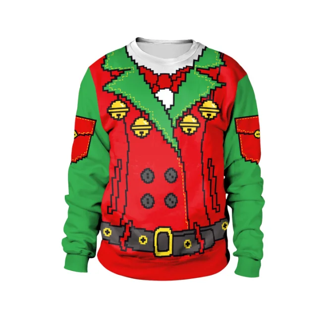 Kerstpullovers voor heren UK, 3D Kerstman grappige gebreide