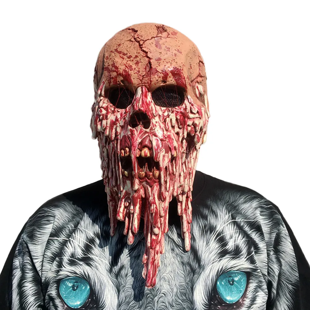 Кровавая маска зомби тающая маска для лица взрослый латексный костюм Ходячие мертвецы Хэллоуин страшный 1A7 Прямая поставка