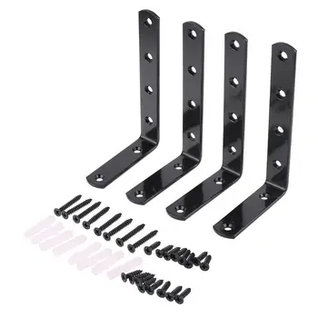 

Shelf Bracket Heavy Duty Black Steel L Corner Brace, Decorative Joint Angle Brac