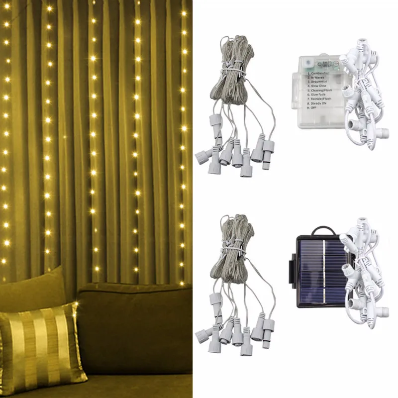 

8strings 104LED fairy curtain light string IP67 Waterproof outdoor lighting Christmas garland light for home wedding party decor
